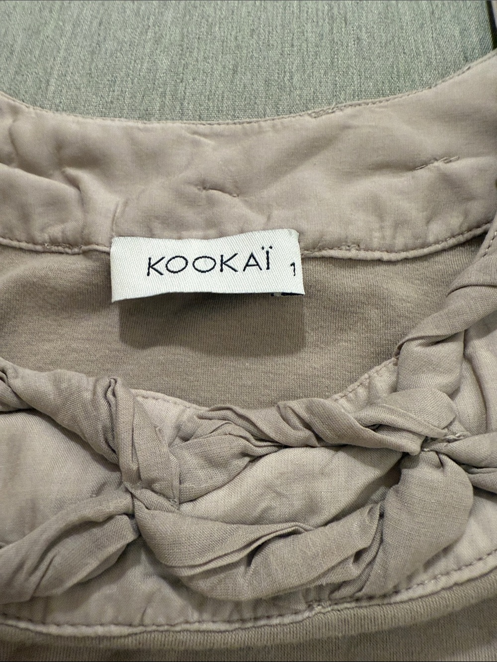 Kookai Taupe Knot-Front Women's Blouse